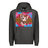 Charcoal Heather Western Sphynx Cat Premium Hoodie - LillyAllenDesigns