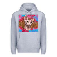 Heather Grey Western Sphynx Cat Premium Hoodie - LillyAllenDesigns