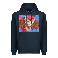 Navy Western Sphynx Cat Premium Hoodie - LillyAllenDesigns