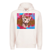 Pale Pink Western Sphynx Cat Premium Hoodie - LillyAllenDesigns
