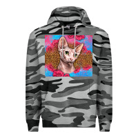Slate Camo Western Sphynx Cat Premium Hoodie - LillyAllenDesigns