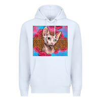 White Western Sphynx Cat Premium Hoodie - LillyAllenDesigns