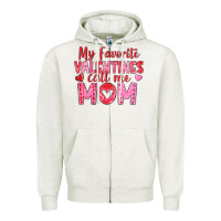 Oatmeal Heather my favorite valentine call me mom Zipper Hoodie - texasbilliewilder