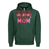 Sports Green my favorite valentine call me mom Zipper Hoodie - texasbilliewilder