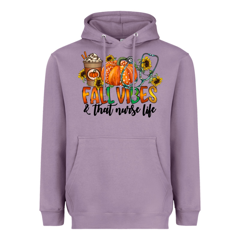 Fall Vibes And That Nurse Life Heavyweight Hoodie by CowhideDigitalArt | Teevron