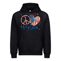 Black peace love 'merica Urban Hoodie - MaliasSmallBusiness