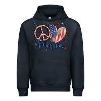 Navy peace love 'merica Urban Hoodie - MaliasSmallBusiness