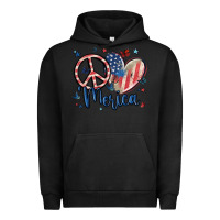 Pigment Black peace love 'merica Urban Hoodie - MaliasSmallBusiness