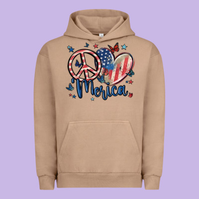 Peace Love 'merica Urban Hoodie Designed By Maliassmallbusiness