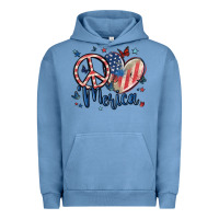 Pigment Pebble Blue peace love 'merica Urban Hoodie - MaliasSmallBusiness