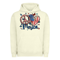 Pigment Pistachio peace love 'merica Urban Hoodie - MaliasSmallBusiness