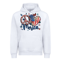 White peace love 'merica Urban Hoodie - MaliasSmallBusiness