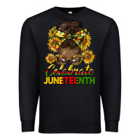 Black celebrate juneteenth black woman bun Premium Sweatshirt - HRA Design Shop