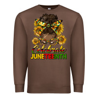 Chestnut celebrate juneteenth black woman bun Premium Sweatshirt - HRA Design Shop