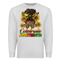 Dove Grey celebrate juneteenth black woman bun Premium Sweatshirt - HRA Design Shop