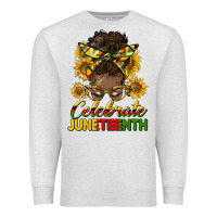Oatmeal Heather celebrate juneteenth black woman bun Premium Sweatshirt - HRA Design Shop