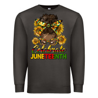 Smoke celebrate juneteenth black woman bun Premium Sweatshirt - HRA Design Shop