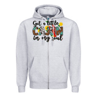 Heather Grey got a little cajun in my soul Zipper Hoodie - texasbilliewilder