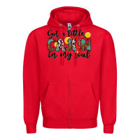 Red got a little cajun in my soul Zipper Hoodie - texasbilliewilder