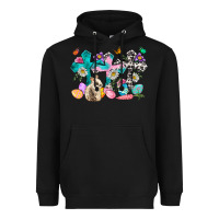 Black Western rabbit with Cross and flowers Heavyweight Hoodie - Neo Western