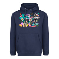 Navy Western rabbit with Cross and flowers Heavyweight Hoodie - Neo Western