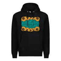 Black sunflower background Premium Hoodie - BarkalooDesign