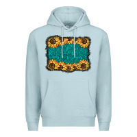 Blue Mist sunflower background Premium Hoodie - BarkalooDesign