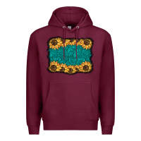 Burgundy sunflower background Premium Hoodie - BarkalooDesign