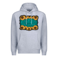 Heather Grey sunflower background Premium Hoodie - BarkalooDesign