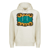 Oatmeal Heather sunflower background Premium Hoodie - BarkalooDesign