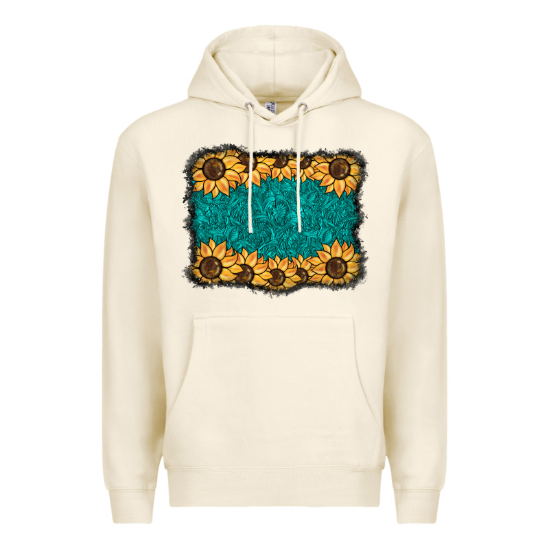 Sunflower Background Premium Hoodie by BarkalooDesign | Teevron