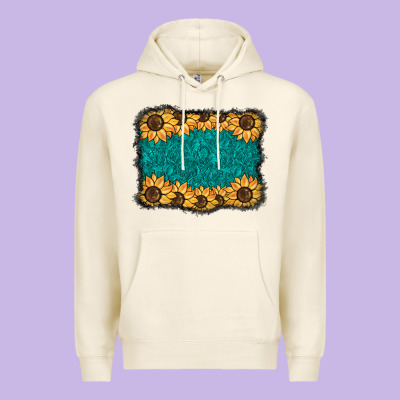 Sunflower Background Premium Hoodie Designed By Barkaloodesign
