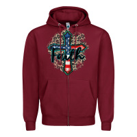 Burgundy faith usa Zipper Hoodie - Zillion Design Studio