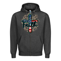 Charcoal Heather faith usa Zipper Hoodie - Zillion Design Studio