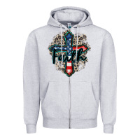 Heather Grey faith usa Zipper Hoodie - Zillion Design Studio
