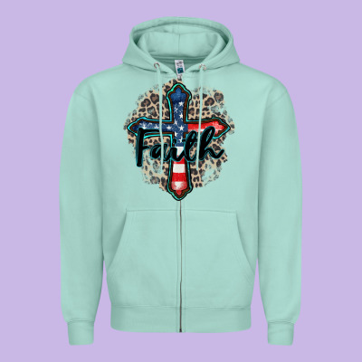 Faith Usa Zipper Hoodie Designed By Zillion Design Studio