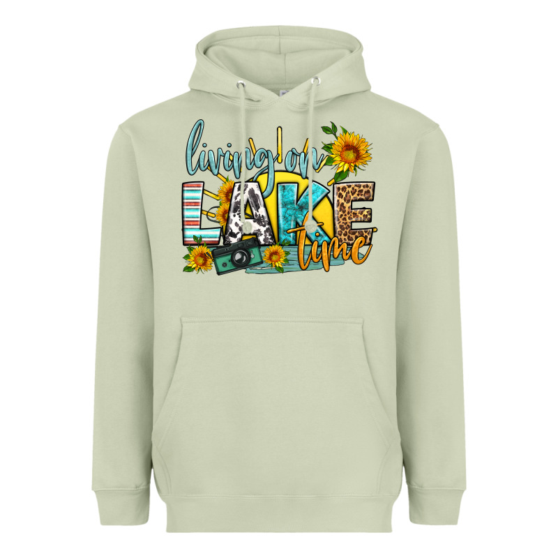 Living On Lake Time Heavyweight Hoodie by HRA Design Shop | Teevron
