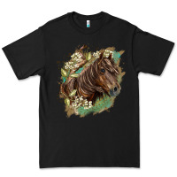 Black missouri horse floral background Premium Tee - LillyAllenDesigns