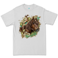 Dove Grey missouri horse floral background Premium Tee - LillyAllenDesigns
