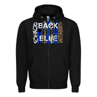 Black back the blue brushstroke Zipper Hoodie - Zillion Design Studio