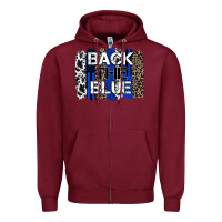 Burgundy back the blue brushstroke Zipper Hoodie - Zillion Design Studio