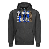 Charcoal Heather back the blue brushstroke Zipper Hoodie - Zillion Design Studio