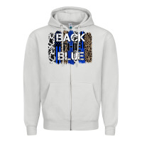 Dove Grey back the blue brushstroke Zipper Hoodie - Zillion Design Studio