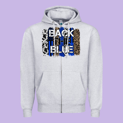 Back The Blue Brushstroke Zipper Hoodie Designed By Zillion Design Studio