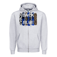 Heather Grey back the blue brushstroke Zipper Hoodie - Zillion Design Studio