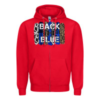 Red back the blue brushstroke Zipper Hoodie - Zillion Design Studio
