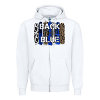White back the blue brushstroke Zipper Hoodie - Zillion Design Studio