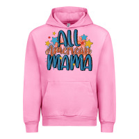 Fuchsia Pink all american mama Urban Hoodie - MaliasSmallBusiness