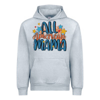 Heather Grey all american mama Urban Hoodie - MaliasSmallBusiness