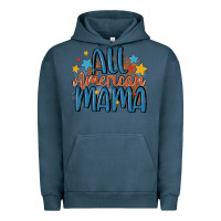Pigment Midnight Navy all american mama Urban Hoodie - MaliasSmallBusiness